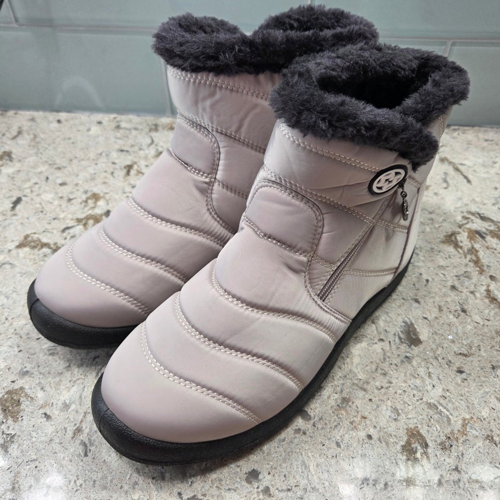 Eagsouni‎ Cozy Quilted Winter Boots Plush Fur Lining Side Zip Waterproof W 41
